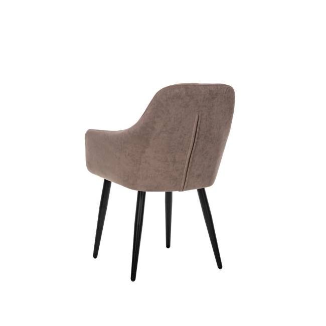 Стул с подлокотниками Leset Слим, каркас Черный, велюр Латте Латте Черный Стул с подлокотниками Leset Слим, каркас Черный, велюр Латте Латте Черный