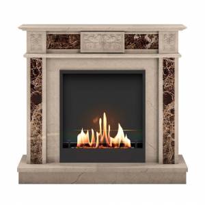 Биокамин в мраморном портале SteelHeat Vienna M (Стекло)