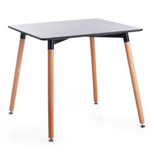 Стол Джон/John (мод.T1003) МДФ/дерево, 80х80х75см, черный/натуральный Black (черный)/ Natural (натуральный) МДФ/дерево