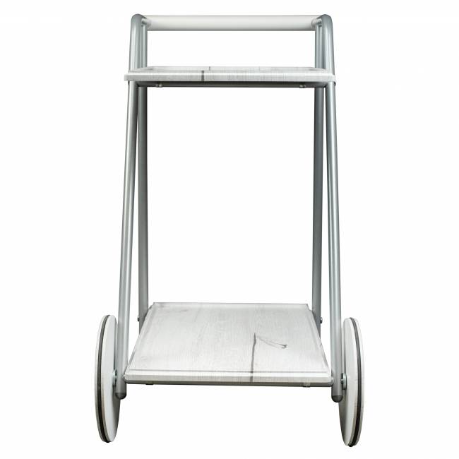 Стол сервировочный Оди металлик/белый/дуб дымчатый