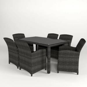 Обеденный стол "Севилья" 160 см, из искусственного ротанга, серый, темно-серый Обеденный стол "Севилья" 160 см, из искусственного ротанга, серый, темно-серый