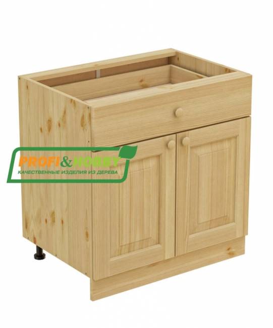 Тумба 2 двери, 1 ящик 800 х 560 х 720 сосна, без покраски Тумба 2 двери, 1 ящик 800 х 560 х 720 сосна, без покраски