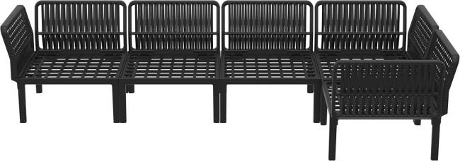 Комплект пластиковой мебели Portofino Lounge Corner черный, темно-серый