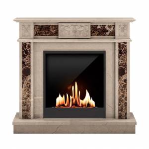 Биокамин в мраморном портале SteelHeat Vienna M (Стемалит)