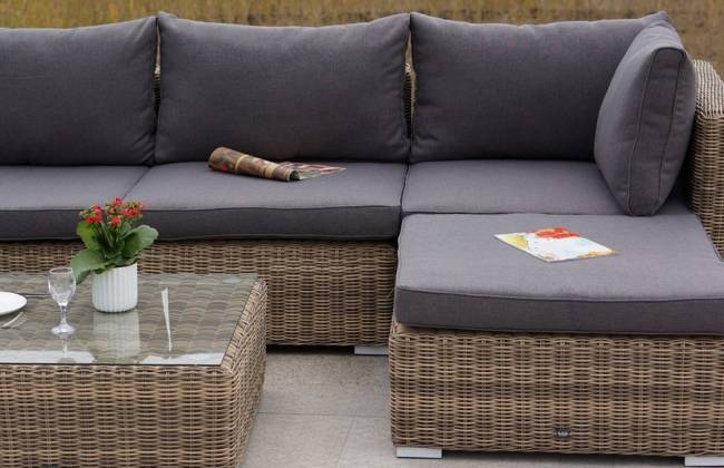 "Лунго" модуль диванный угловой с подушками, цвет соломенный