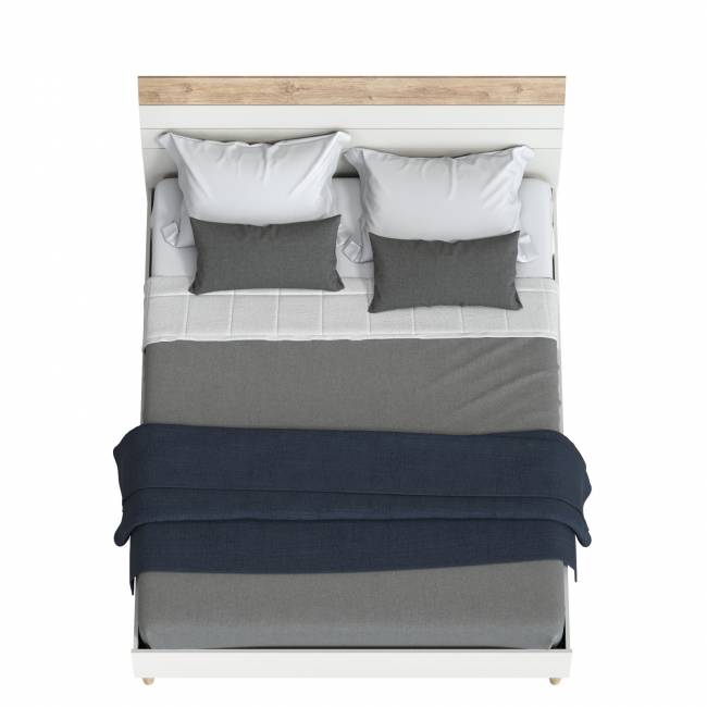 Кровать Муссон 11.41 цвет белый/дуб эндгрейн элегантный