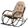 Кресло качалка с подножкой из искусственного ротанга, орех, разборное