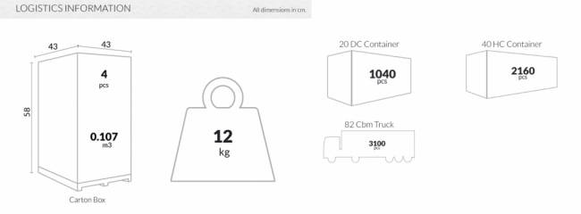 Табурет пластиковый Tom 45 бежевый 340х340х450 мм
