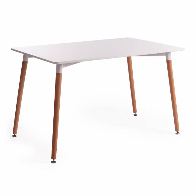 Стол Джон/John (мод.T1001) МДФ/дерево, 120х80х75см, белый/натуральный White (Белый) / Natural (натуральный) МДФ/дерево