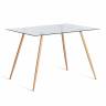 Стол София/Sophia (мод.5003) металл/стекло 8мм, бук/прозрачный, 110х80х75см бук/прозрачный металл/стекло (8мм)