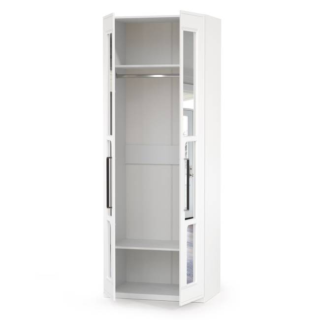 Шкаф для одежды 2-х дверный с зеркалами Валенсия 13.329 цвет белый шагрень