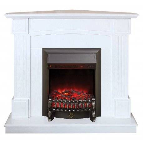 Электрокамин ANDREA Corner WT с Majestic Lux S/Fobos Lux S BL