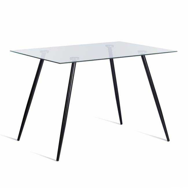 Стол София/Sophia (мод.5003) металл/стекло 8мм, черный/прозрачный, 110х80х75см черный / прозрачный металл/стекло (8мм)