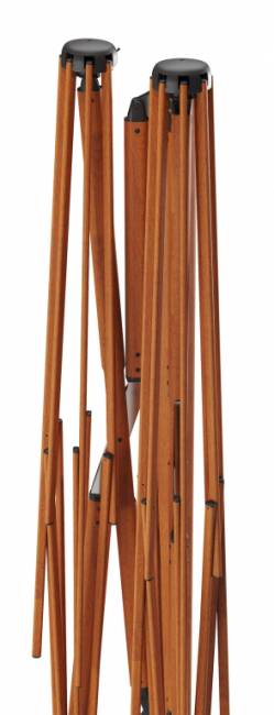 Зонт профессиональный двухкупольный 2.9х6.3 м Galaxia Dual T Timber имитация ироко, слоновая кость 2900х6300 мм