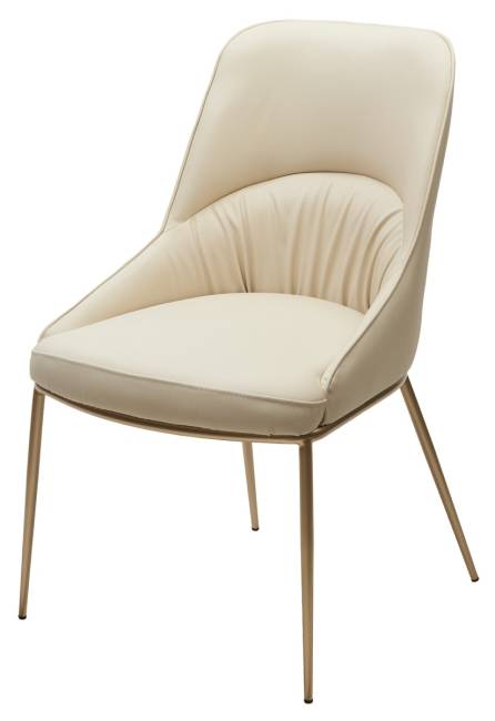 Стул АБРИОЛА (ABRIOLA) цвет МОЛОЧНЫЙ Milk T1-02, экокожа / шампань, ®DISAUR