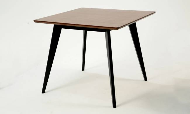 Стол Сканди М 90 чёрное дерево/орех