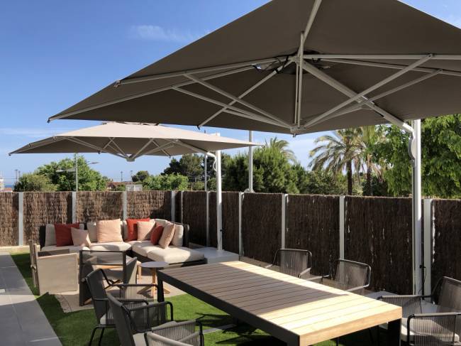 Зонт профессиональный 2.9х2.9 м Astro Starwhite белый, серо-коричневый 2900х2900 мм