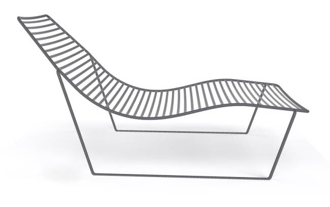 Шезлонг-лежак металлический Link Lounge серый 1530х710х820 мм Шезлонг-лежак металлический Link Lounge серый 1530х710х820 мм