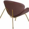 Кресло дизайнерское DOBRIN EMILY, коричневый винил YP5, золотое основание