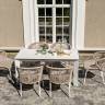 "Венето" обеденная группа на 6 персон со стульями "Милан", каркас белый, роуп бежевый "Венето" обеденная группа на 6 персон со стульями "Милан", каркас белый, роуп бежевый