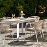 "Венето" обеденная группа на 6 персон со стульями "Милан", каркас белый, роуп бежевый "Венето" обеденная группа на 6 персон со стульями "Милан", каркас белый, роуп бежевый