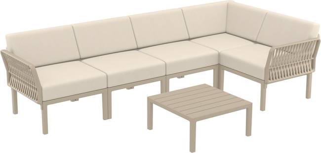 Комплект пластиковой мебели Portofino Lounge Corner бежевый, бежевый Комплект пластиковой мебели Portofino Lounge Corner бежевый, бежевый