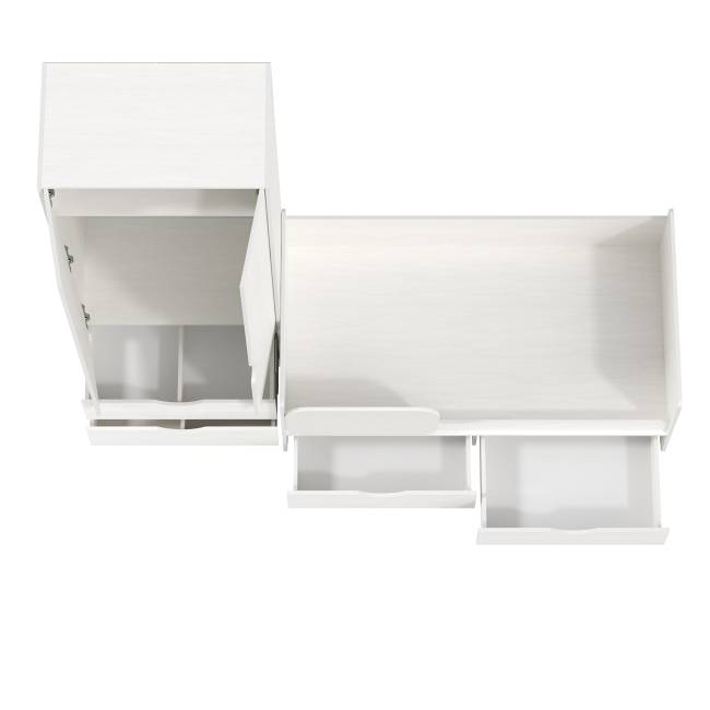 Кровать детская с ящиками со шкафом Уна цвет белый