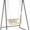 Качели плетеные Lisa Swing желтый, серебристый 1450х1200х2220 мм