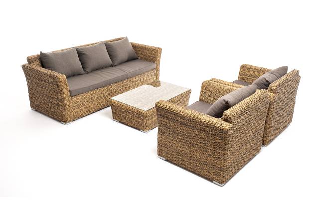 "Капучино" лаунж-зона из искусственного ротанга (гиацинт), цвет соломенный "Капучино" лаунж-зона из искусственного ротанга (гиацинт), цвет соломенный