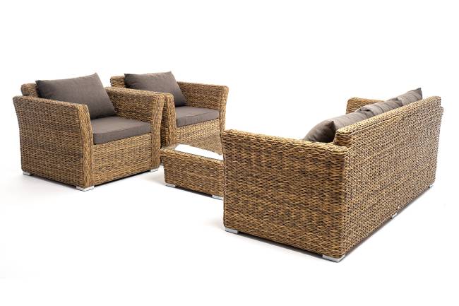 "Капучино" лаунж-зона из искусственного ротанга (гиацинт), цвет соломенный "Капучино" лаунж-зона из искусственного ротанга (гиацинт), цвет соломенный