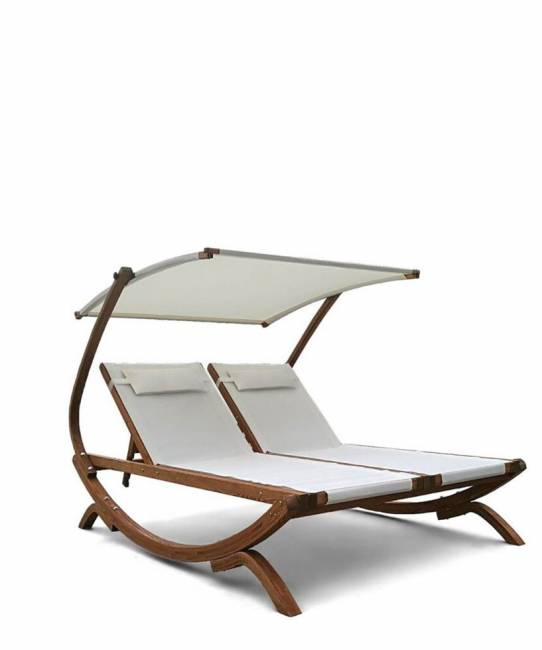 Шезлонг из сибирской листвиницы Мальта AFM-510 White
