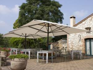 Зонт профессиональный телескопический 5х5 м Capri Dark антрацит, слоновая кость 5000х5000 мм