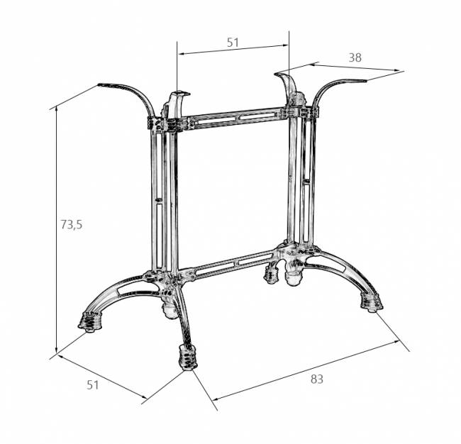 Подстолье обеденное DOBRIN LOUISE WIDE