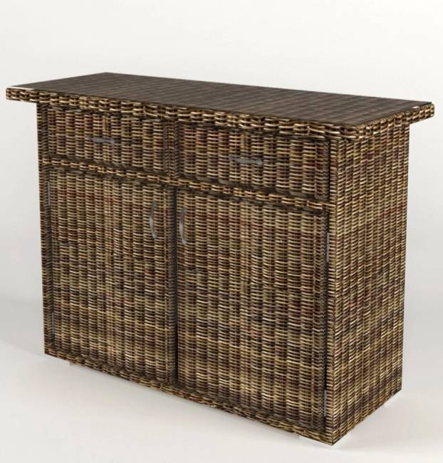 Комод "Сенатор", из искусственного ротанга, коричневый, светло-коричневый