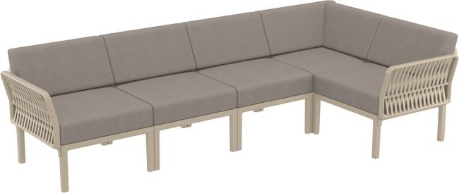 Комплект пластиковой мебели Portofino Lounge Corner бежевый, светло-коричневый