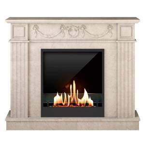 Биокамин в мраморном портале SteelHeat Washington M (Стекло + Стемалит)