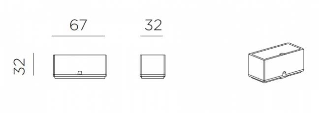 Модуль-кашпо пластиковый Sipario Vaso кактус 670х320х320 мм