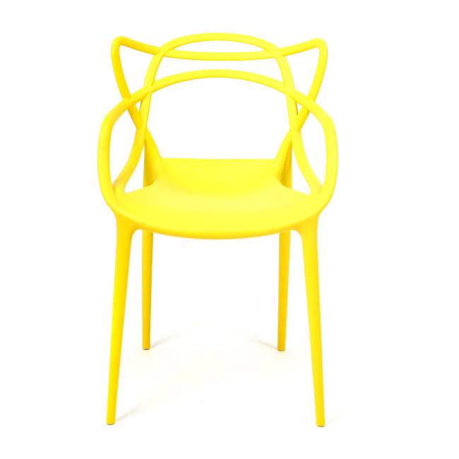 Стул Кет Чаир/Cat Chair (мод.028)/1 шт. в упаковке пластик, 54,5х56х84см, желтый, 037 желтый пластик