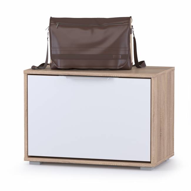 Обувница Куба Комод 13.58 цвет дуб сонома/белый премиум