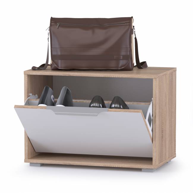 Обувница Куба Комод 13.58 цвет дуб сонома/белый премиум