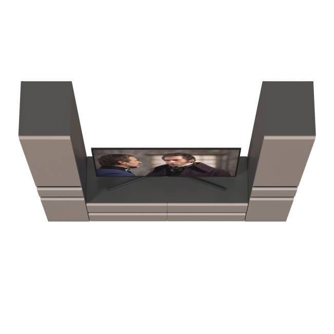 Два шкафа с ящиками и тумба под ТВ Сидней цвет антрацит/МДФ веллюто капучино