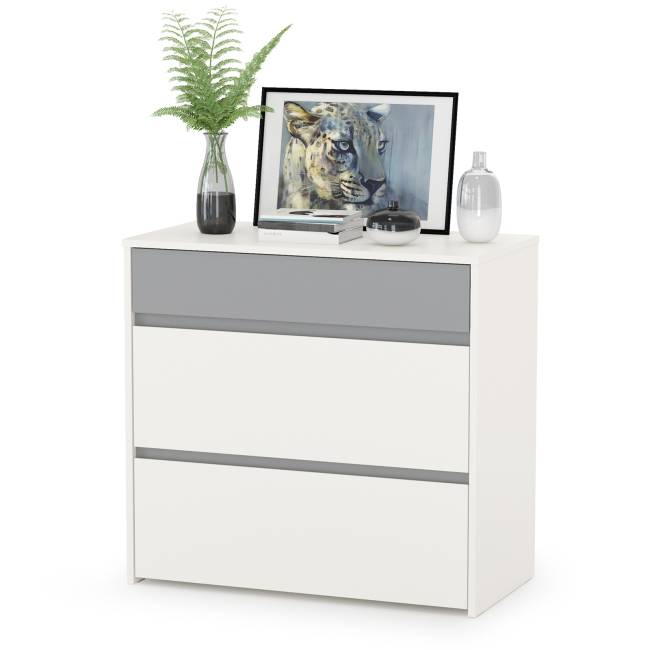 Мебель для детской Торонто № 22 цвет белый шагрень/стальной серый