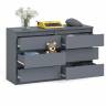Широкий комод шесть ящиков Мори МК1200.6 цвет графит