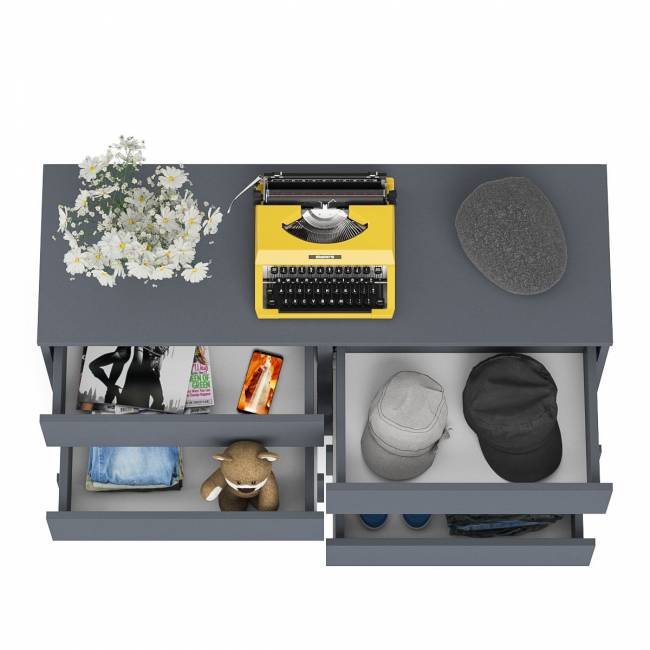 Широкий комод шесть ящиков Мори МК1200.6 цвет графит