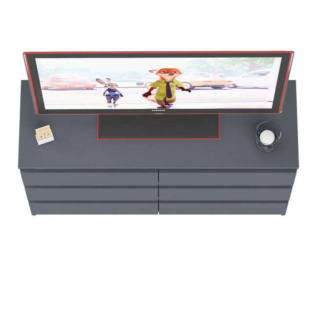 Широкий комод шесть ящиков Мори МК1200.6 цвет графит