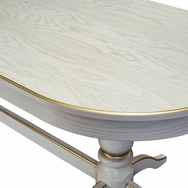 Стол обеденный Тарун 5 раздвижной слоновая кость/золото 190/250*84