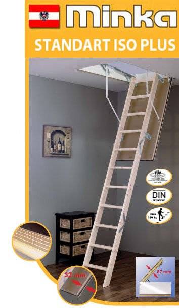 Чердачная складная лестница STANDART ISO PLUS 120х70