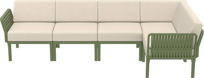 Комплект пластиковой мебели Portofino Lounge Corner оливковый, бежевый Комплект пластиковой мебели Portofino Lounge Corner оливковый, бежевый