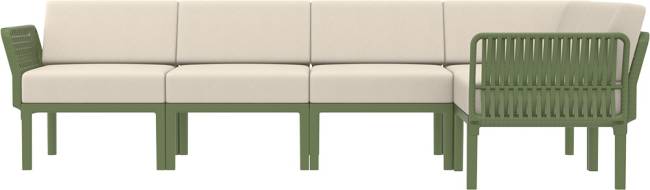 Комплект пластиковой мебели Portofino Lounge Corner оливковый, бежевый Комплект пластиковой мебели Portofino Lounge Corner оливковый, бежевый