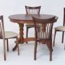 Обеденная группа стол Бизе со стульями Миранда,орех, ромб бежевый